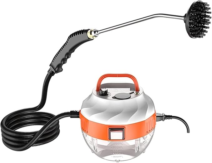 High Pressure Handheld Steam CleanerHigh Temperature Pressurized Steam Cleaning Machine with Brush Heads for Kitchen Furniture Bathroom Car (Color : White)