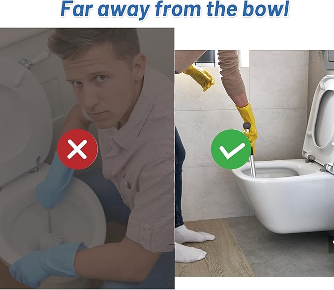 Pumice Stone Toilet Bowl Cleaner Toilet Deep CleaningBathroom Cleaner Brush with Long Handle for Remove Hard Water Stains with Toilet Handle+ Pumice Stones