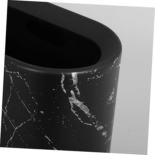 PRETYZOOM Marble Trash Bin for Bathroom Elegant Decorative Wastebasket for Home Kitchen Office and Hotel Use and Easy to Clean Design for Stylish Garbage Storage