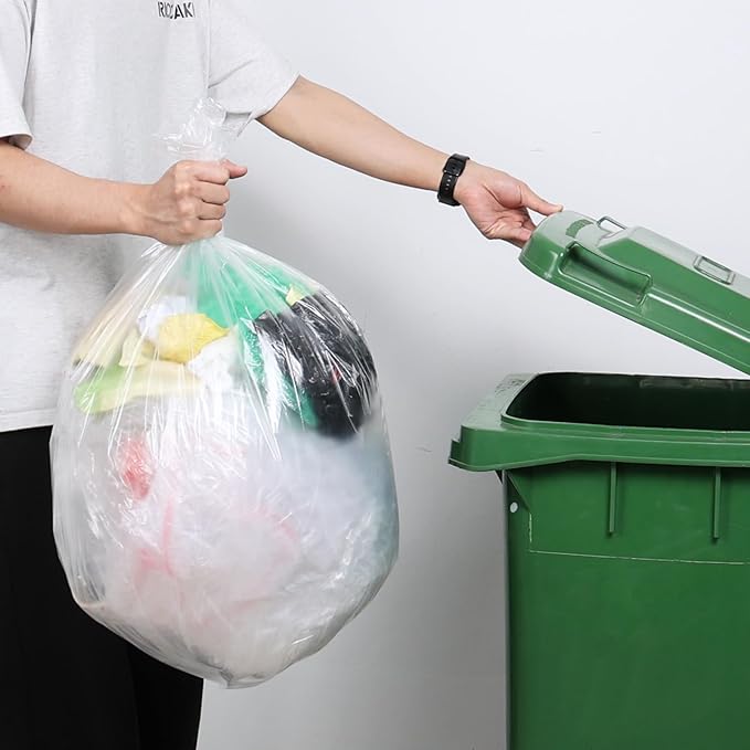 Hespama 13 Gallon Clear Trash Bags 9 Rolls Garbage Bags 225 Counts in Total
