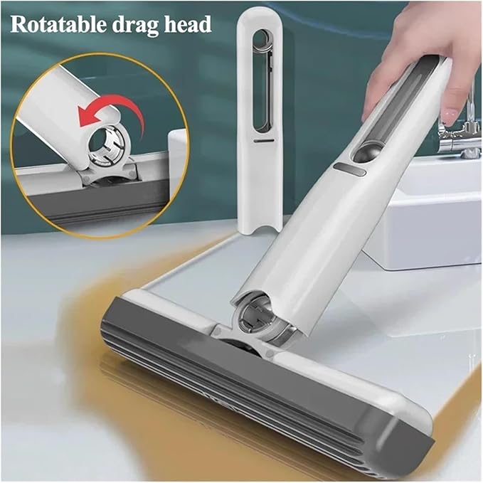 Portable Mini Mop for Kitchen Bedroom Bathroom &amp Tabletop Glass Cleaning - Compact and Cleaning Tool(1 Handle 3Head)