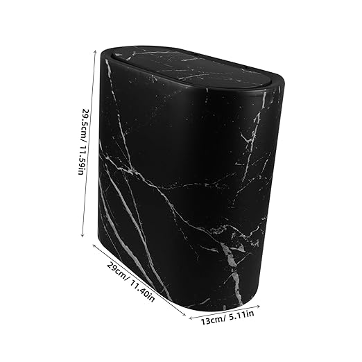 Marble Bathroom Accessory Small Plastic Wastebasket Kitchen Bedroom Decor Living Trash Can
