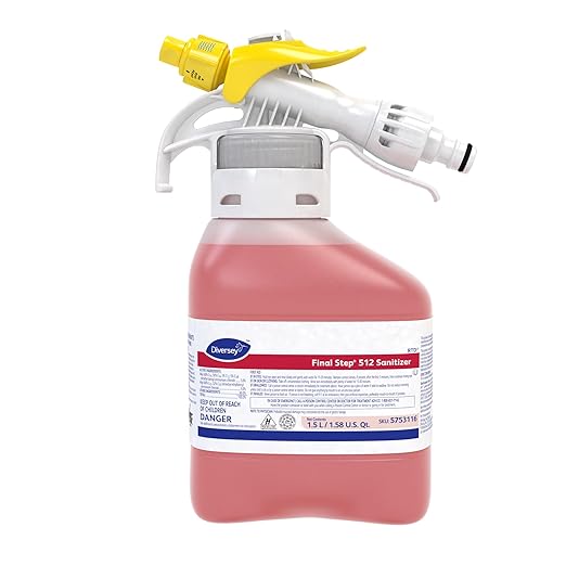 Diversey 5753116 Final Step 512 Sanitizer Concentrated No Rinse Food Contact Kitchen Sanitizer Ready-to-Dispense (RTD) 1.5-Liter