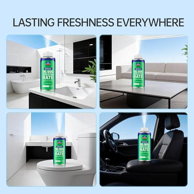 GLODWAY Car Air Freshener SprayGreen Tea Scent 6 OZ Odor Eliminator4 Pack for Cars Trucks RVs Home