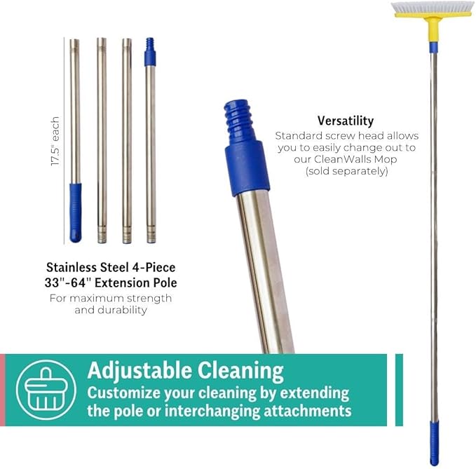 CHOMP! Grout Cleaner Bundle Includes Long Handle Stand Up Brush Refreshes Grout and Removes Stains on Tile Floors and Bathroom Walls &amp Kitchens (5 Pack Set)