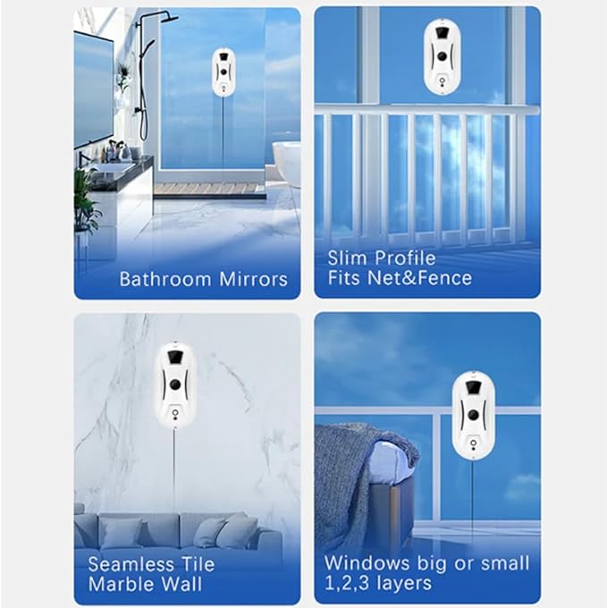 Automatic Smart Window Cleaning Robot 2026 Upgraded Window Cleaner Robot Auto Dual Spray Edge Detection Streak-Free Shine Strong Suction Remote Control for Home Glass Cleaning (2Pcs)