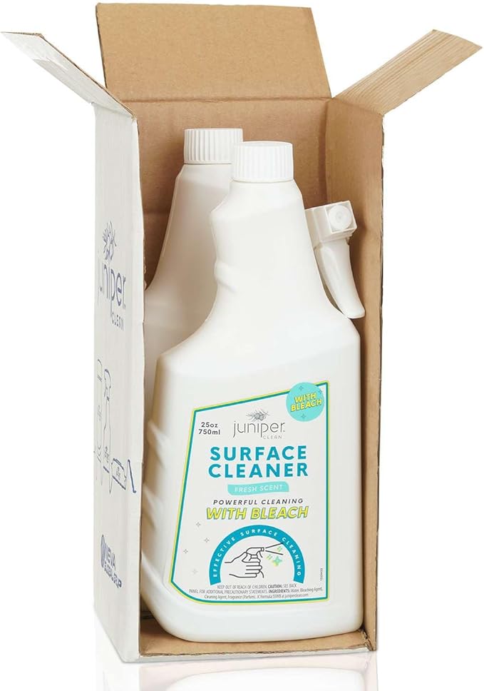 Juniper Surface Cleaner With Bleach All-Purpose Cleaner for Bathroom Kitchen Toilet 25 Fl. Oz Trigger Spray Bottle (Pack of 4) Total 100 Ounce