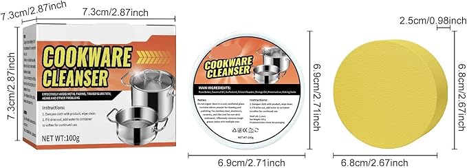 Stainless Steel Cookware Cleaner Set - Removes Stubborn Grease Rust &amp Water Stains For Kitchenware &amp Faucets(3PCS)