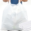 100 Pack 48 x 36 x 10 Extra Large White Plastic T-shirt Shopping Bags(0.8 Mil Thick) with Handle for Restaurant Retail Grocery Business