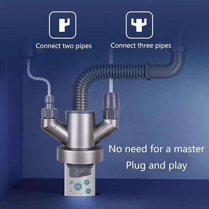 Effective Drainages Solution Smell-Proof Triples Sink Connector Drain Interfaces Simple Install for Bathroom