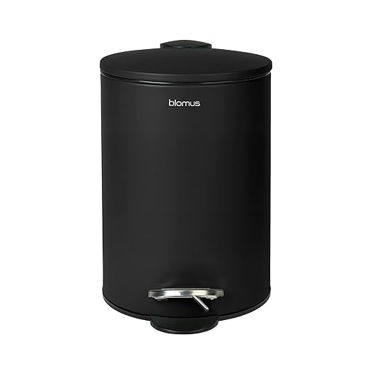 Blomus TUBO Pedal Bin Wastepaper Basket - Black