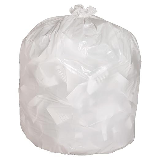 Genuine Joe GJO02312 Heavy Duty Low-Density Kitchen Trash Bag 13 Gallon Capacity 31 Width x 24 Height x 0.85 mil Thickness White (Box of 150)