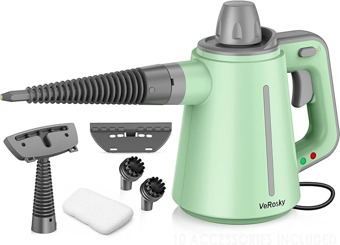 Steam Cleaner for Bathroom &amp Kitchen Handheld High Temp Steam Cleaner with Safety Lock Chemical-Free Steamer for Deep Cleaning Tile Grout Shower Stove &amp Sink 10 Accessories for Home Cou