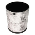 Marble Pattern Trash Bin with Spacious Design for Bathroom Bedroom Living Clean Wastebasket Stable Non-tip Household Garbage Container for Office and Home Use