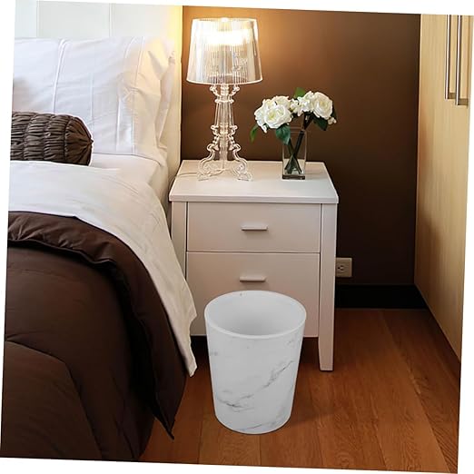 Ciieeo Marble Pattern Office Trash Can Large Capacity Plastic Wastebasket Restroom Bathroom Waste Bin Home Office Wastebasket