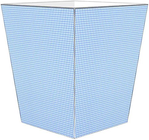 Marye-Kelley WB662-Blue Gingham Wastepaper Basket