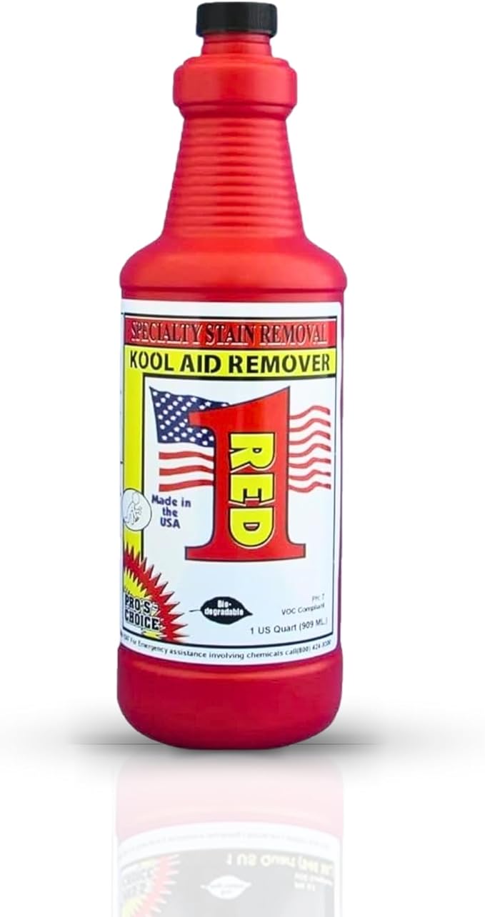 Pro's Choice Red 1 Food Dye Color Remover Fabric Stain Remover for Kool Aid or Synthetic Food Colors/Dyes Red Wine Stain Remover for Clothes Laundry Carpet and Couch Spot Removal Solution (32 oz)