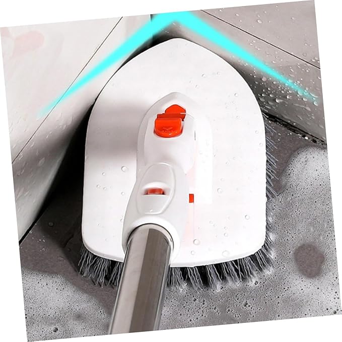 Beaupretty Extendable Handle Scrub Brush Multi-Purpose Bathroom and Floor Cleaning Tool with Durable Hard Bristle and Microfiber Heads for Stain Removal Toilets and Showers