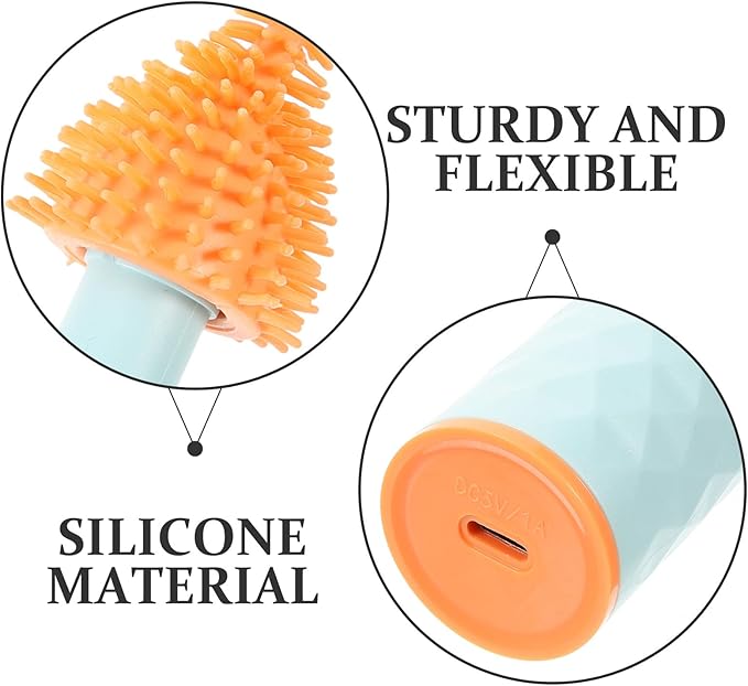 MERRYHAPY Electric Silicone Bottle Brush Set with 360° Detachable Cleaning Head Electric Glass Cup Cleaner for Feeding Bottles Blue 3pcs Kit for Home and Travel