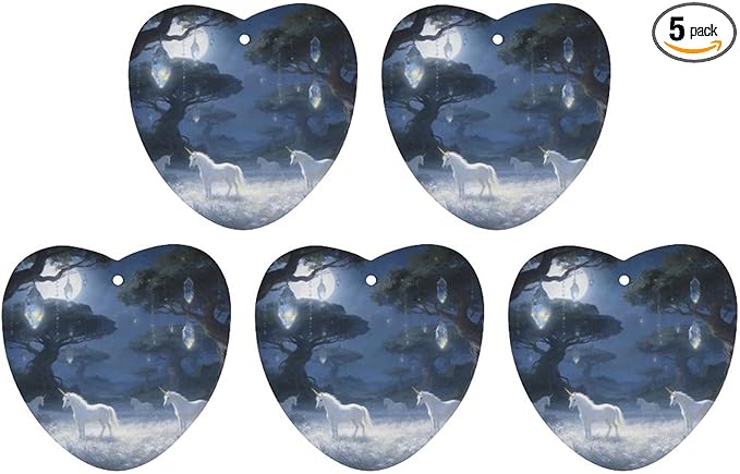 5PCS Car Air Freshener Hanging Personalized Double Sided Unicorn Habitat Car Fresheners Long Lasting New Cars Scents Cute Automotive Freshies for Closets Drawers (tea)
