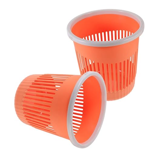Ciieeo 2pcs Plastic Round Wastebasket Kitchen Trash Can Litter Trash Bin Under Sink Garbage Can Office Basket