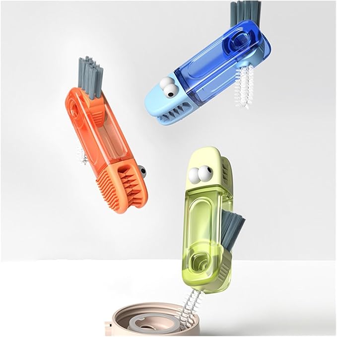 3 Packs 3 in 1 Cup Lid Cleaning Brush U-Shaped Rim Brush &amp Straw Cleaner Multifunctional Tiny Detail Brush for Bottle/Cup Kitchen Household Cleaning Tool