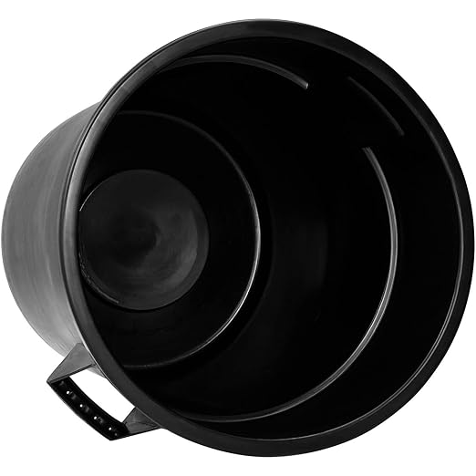 Global Industrial Commercial Round Trash Can 55 Gallon Capacity Plastic Garbage Can Indoor and Outdoor Utility Trash Can Black 26-1/4W x 33-1/8H No Lid