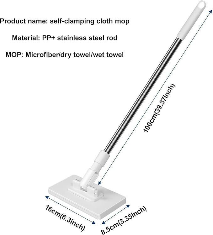 Mini Foldable Desktop MopOne-Button Disassembly for Narrow Gap CleaningDry &amp Wet Use Wall &amp FloorNo Wash Design for Kitchen Bathroom &amp More(1pc+8*Cloth)