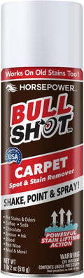 Horsepower Bull Shot Carpet Spot &amp Stain Remover AS SEEN ON TV Made In USA Just Point &amp Spray Stain-Lifting Foam-Action Pet Stains &amp Odors Coffee Soda Wine Grease New &amp Old S