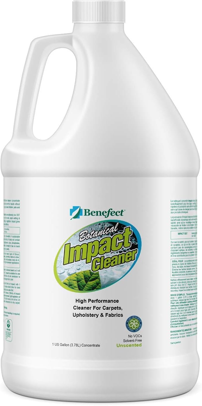 Benefect Impact Cleaner - Botanical Carpet Fabric Upholstery Cleaner and Deodorizer &amp Concentrate - Remove Stains &amp Provides a Deeper Lasting Clean - 1 Gallon