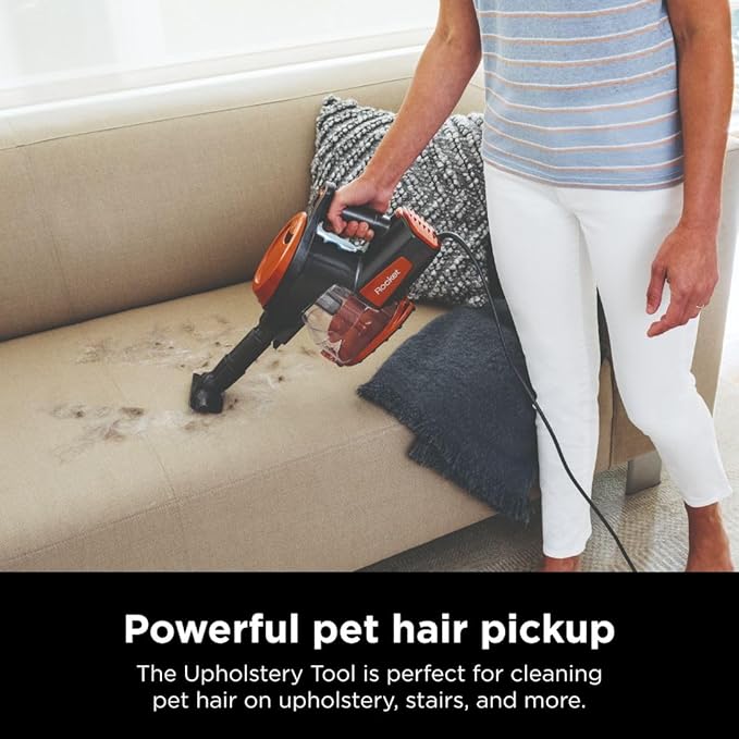 Shark Rocket Ultra-Light Corded Bagless Vacuum for Carpet and Hard Floor Cleaning with Swivel Steering (HV301) Gray/Orange