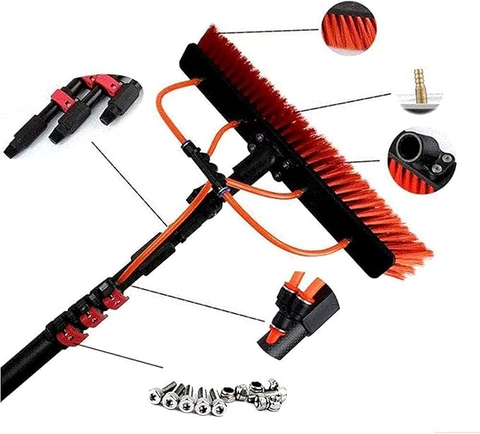Window Cleaning Brush Water Fed Pole Kit 3.6M 5.4M 6M 7.2M 9M 11M Window Cleaning PoleWater Fed Telescopic BrushWindow Cleaner KitExtendable Solar Panel Washing Equipment Cleaning Conserv