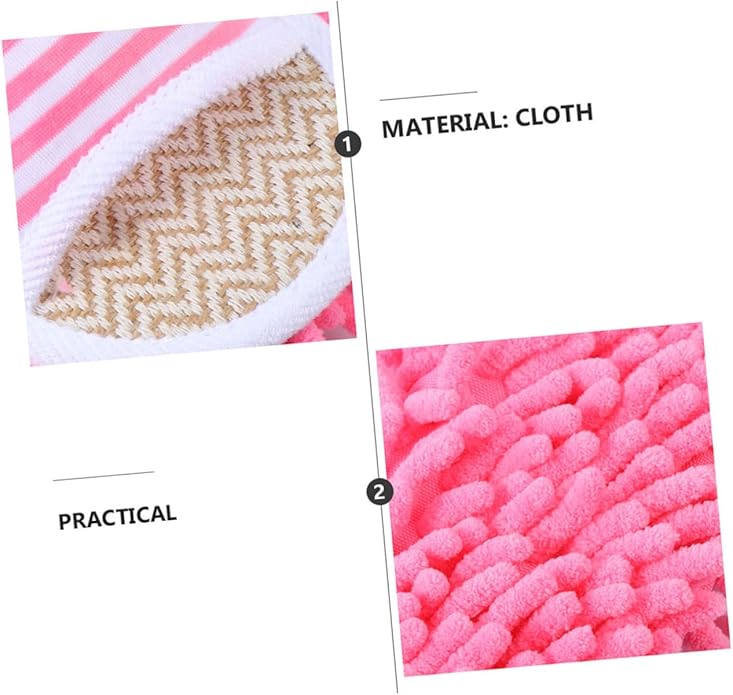 FRCOLOR 2pairs Men and Women Home Slippers Washable Mop Shoes Striped Design Comfortable Cleaning Socks for Floor