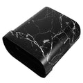 VALICLUD Oval Marble Pattern Plastic Wastebasket Open Top Trash Bin with Innovative Ring for Secure Bag Placement for Bathroom Kitchen and Office Use Easy