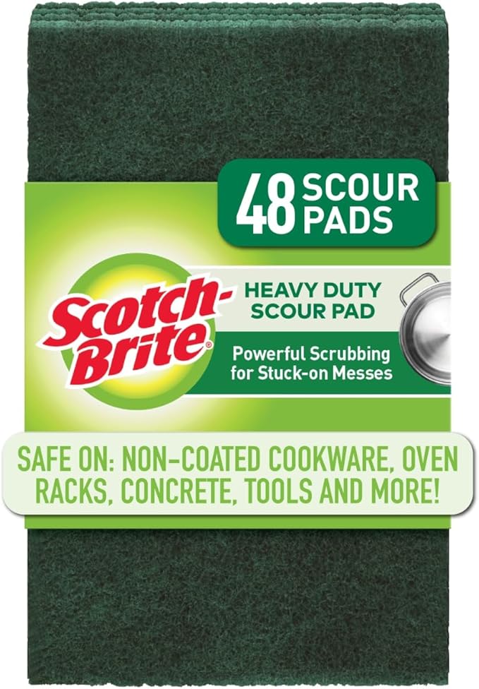 Scotch-Brite Heavy Duty Scour Pads Scouring Pads for Kitchen and Dish Cleaning 48 Pads