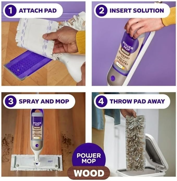 This Smart Floor Cleaning mop Comes with Two Replaceable mop Pads and is Suitable for Hardwood Floors and All Treated Floor Surfaces.