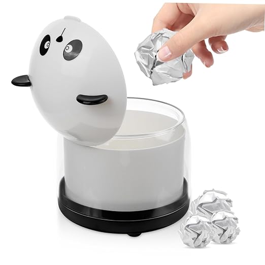 Cabilock Mini Panda Trash Can Cute Wastebasket for Office Kitchen and Bathroom Desk Garbage Bin and Stylish Design for Home and Office Use