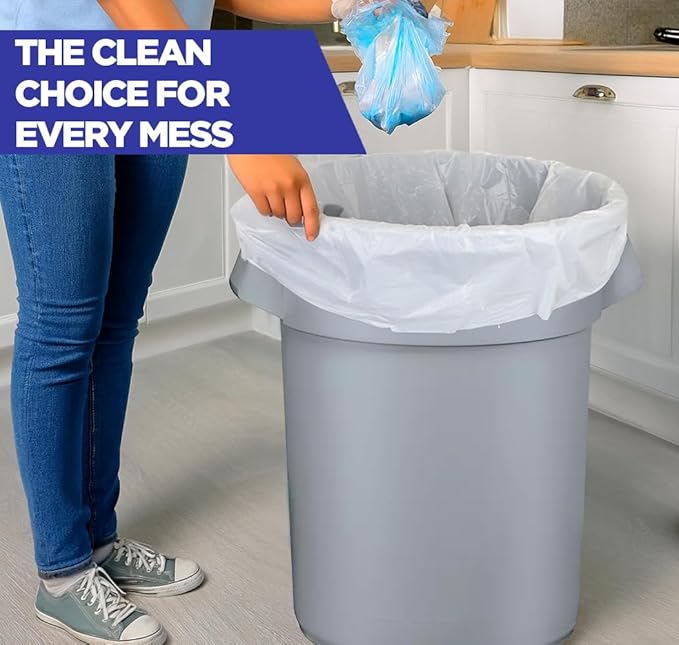 Plasticplace 55-60 Gallon Trash Bags │ 0.7 Mil │ White Heavy Duty Garbage Can Liners │ 38” x 58” 100 Count(Pack of 1)