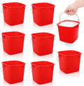 SOUJOY 7 Pack 3 Quart Cleaning Bucket Plastic Small Sanitizing Bucket with Handle Multi-Purpose Mini Square Pails for Kitchen School Offices Household and Commercial Use Red