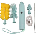 Respicefinem Electric Baby Bottle Brush Set 4 in 1 IP65 Water Rechargeable Electric Bottle Cleaner with Silicone Brushes for Home Travel