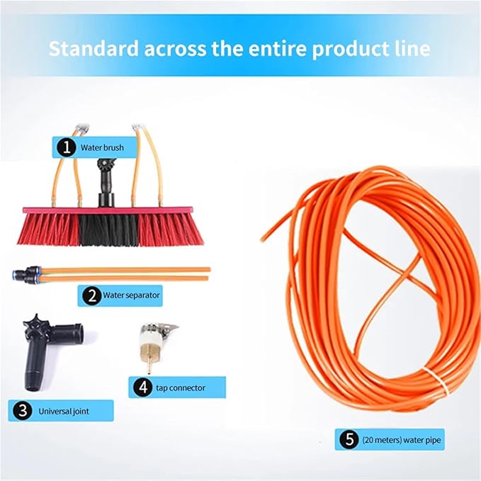 Solar Panel Cleaning Brush Telescopic Aluminum Cleaning Brush Pole Solar Panel Handheld Water SupplyWater Fed Pole