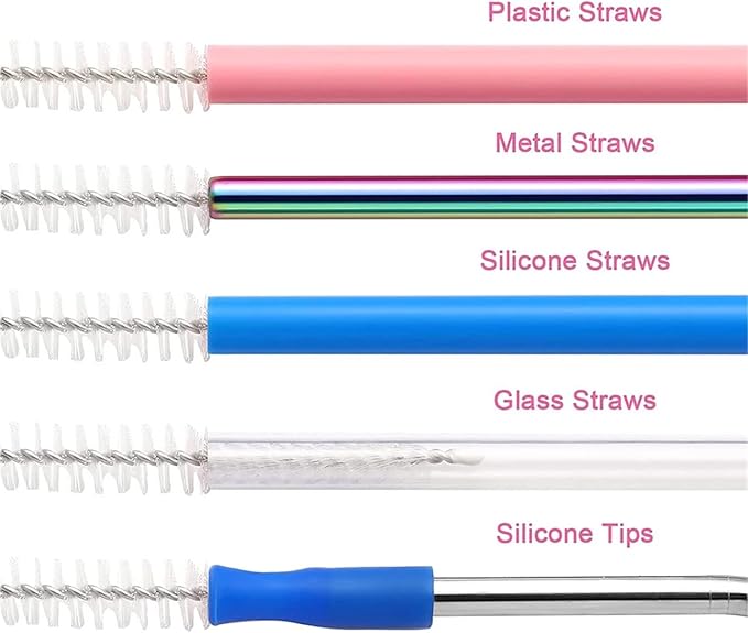 5/10PC Stainless Soft Hair Suction Glass Tube Cleaner Brushes Tools Fish Tank Straw Bottle Cleaning Brush Fish Tank Pipe Brush(10pcs)
