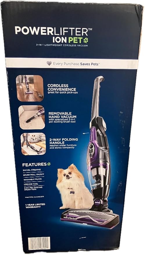 Bissell Powerlifter Ion Pet Cordless Stick Vacuum-2 Vaccums in 1-Dual Role-Switches to Hand Held Vaccum