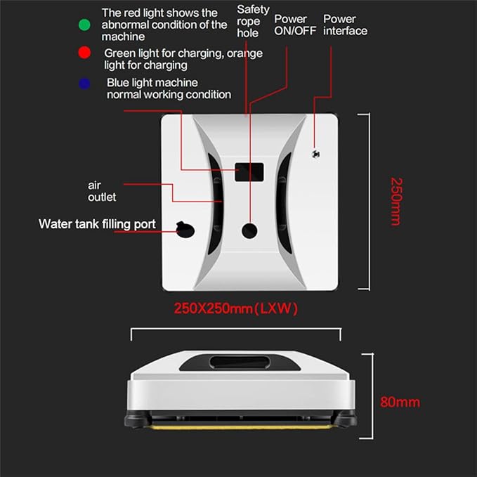 Window Cleaning Robot Automatic Glass Cleaner Robotic Vacuums with Remote and Smart App Controlfor High-Rise Windows Tiles and Marbles