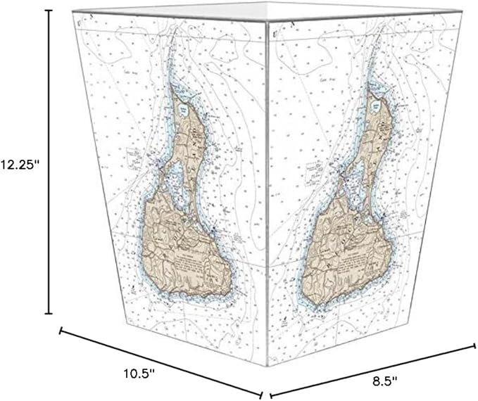 Marye-Kelley WB2487 - Block Island Nautical Chart Wastepaper Basket