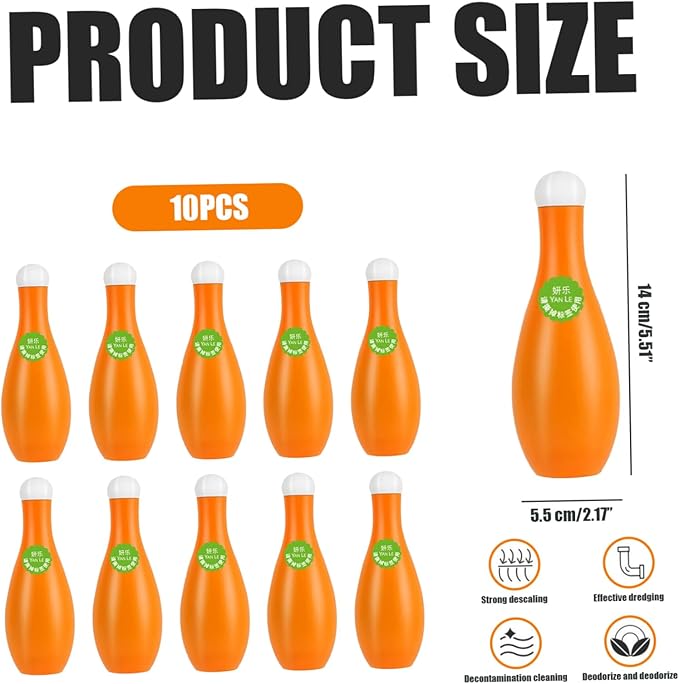 Toilet Tank Cleaner 10Pcs Bowling Toilet Bowl Cleaner In Bottle Effective Cleaning Liquid with Long Lasting Fragrance Deodorizer Bowl L