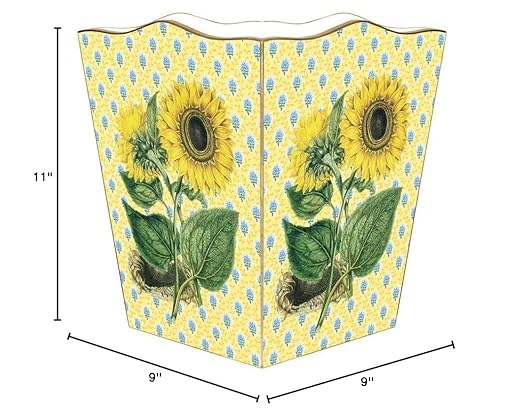 Marye-Kelley Sunflowers on Provencial Print Wastepaper Basket