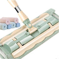 Compatible for Flat Mop Stainless Steel Handle with Reusable Washable 3Mop Cloths Floor Household Cleaning Tool(Green)