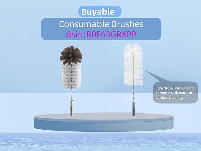 Electric Bottle Cleaner Pro 11 in 1 Baby Bottle Brush with Drying Rack Sponge Brush Silicon Brush Formula Mixer Nipple Brush Soap Dispenser Microfiber Cleaning Cloth Included