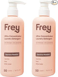FREY Concentrated Liquid Laundry Detergent | Formulated for Sensitive Skin &amp HE Washers | Removes Stains Effectively | 50 Loads per Bottle (2-pack Jasmine Meadow)
